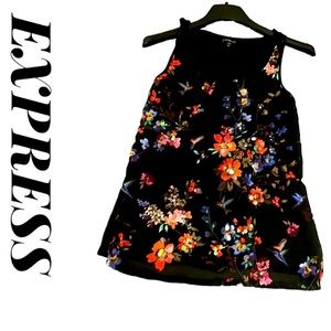 Express Sequins and Flowers Tank